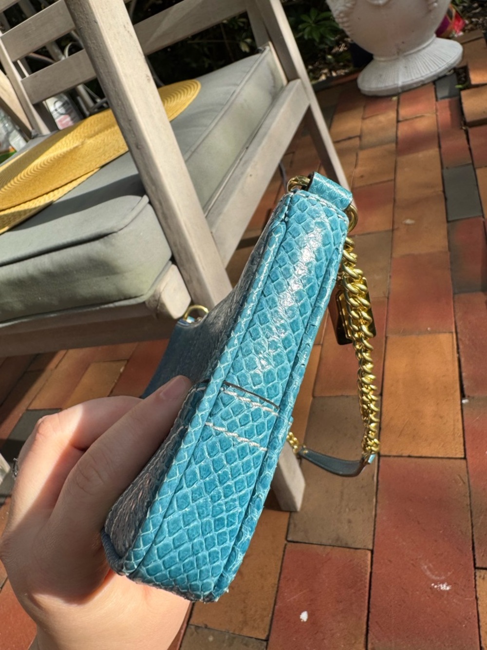 Coach Legacy Rare Exotic Blue Python 🦋Snakeskin Demi Clutch Mini Vintage Y2K - Picture 3 of 9